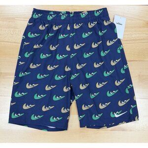 Nike Boys' Swooshy Volley Swim Shorts 7" Inseam size XL Navy/Green/Tan